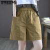 Cotton Shorts Women's Loose Solid Short Wide-leg Pants Summer Thin High Elastic Waist All-match Casual Shorts