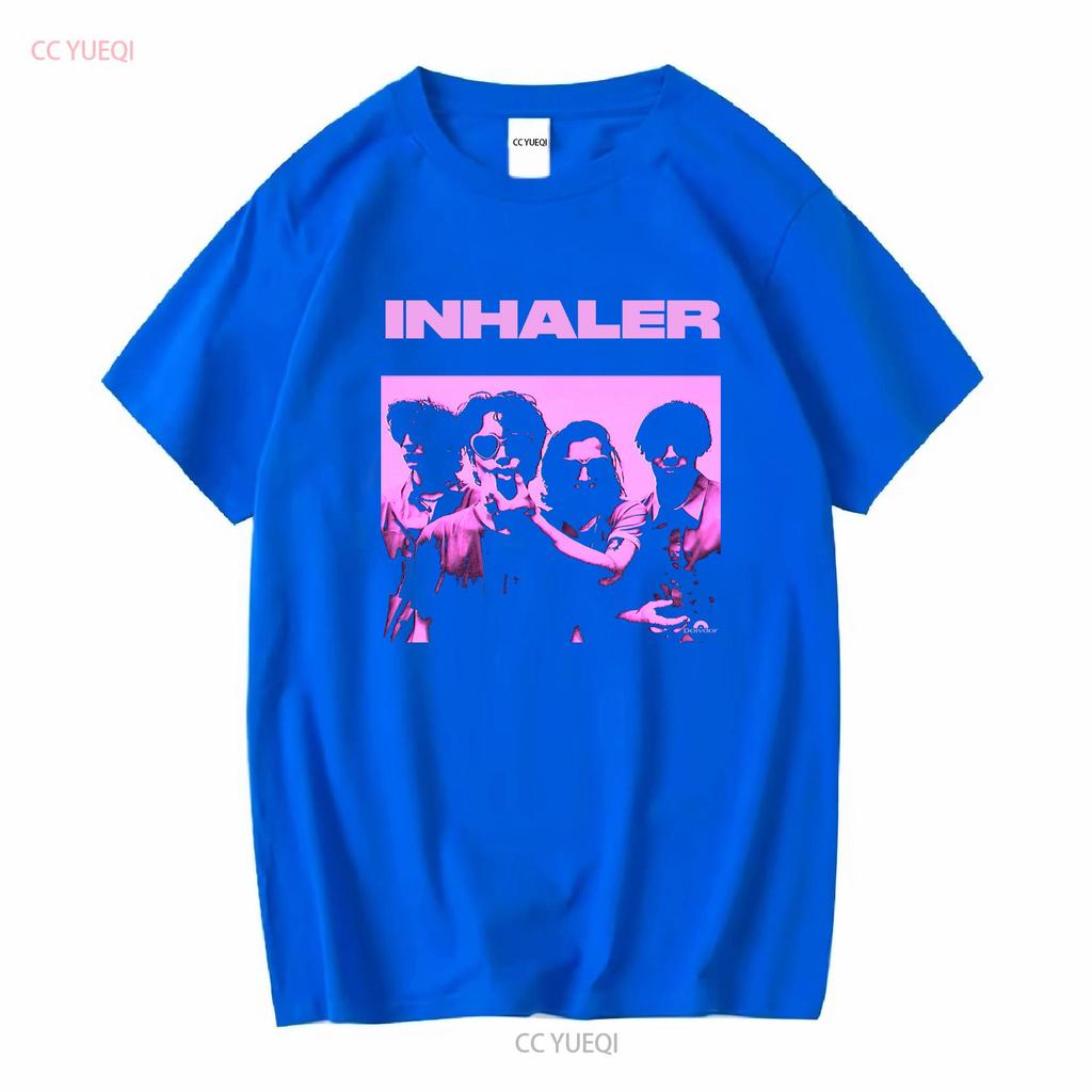 T Shirt Inhaler Band Family for Men Elijah Sleeve Hewson Boy Indie vintage Washed Slightly Unisex Breathable Casual Stretched
