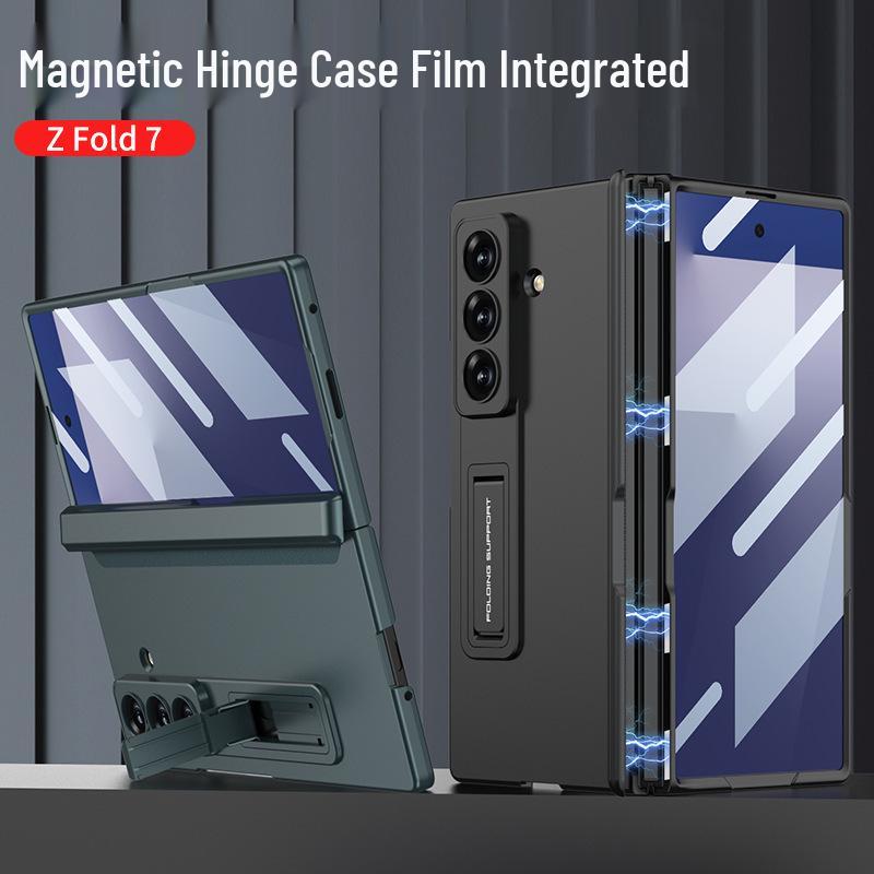 Ультратонкий кожаный чехол для телефона Samsung Z Fold7 с держателем для карт и подставкой