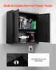 Metal Wall Cabinet, 76.2W x 31D x 76.2H cm, Steel Floating Hanging Storage Cabinet with Locking Doors and Adjustable Shelf for Garage, Basement,