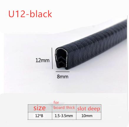 U Edge Banding Car Door Edge Protection Strip Decorative U Frame Bar Crashproof Strip Rubber Vehicle Sealing Strip Car Decor