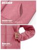 Sweatshirt for Winter Ribbed 2XL [TACVASEN] Women, Zip-up, Casual, Fleece, Thick, Wear, Cuffs, Warm, Soft, Relaxed, Sportswear, Running, Pink,