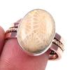 Natural Fossil Coral Gemstone 925 Sterling Silver Jewelry Two Tone Ring S.9 K4y21