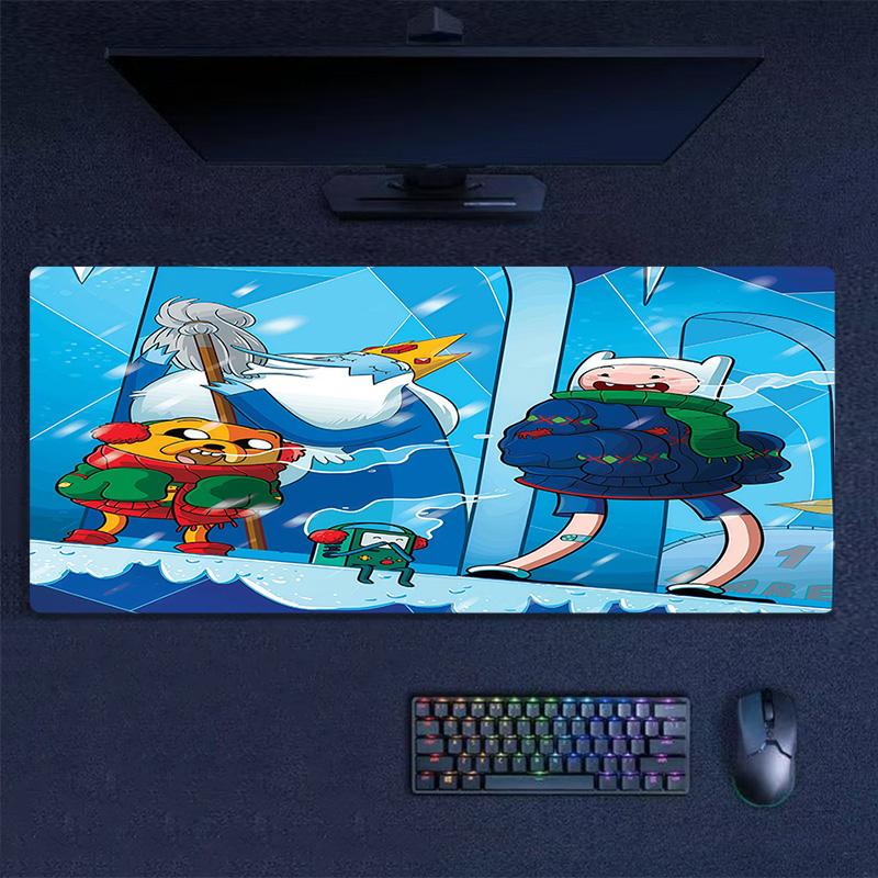 Adventure Time Print Cushion Non-slip Laptop Tablet Big Mousepad XXL Mat Mini PC Playmat With Lock edge