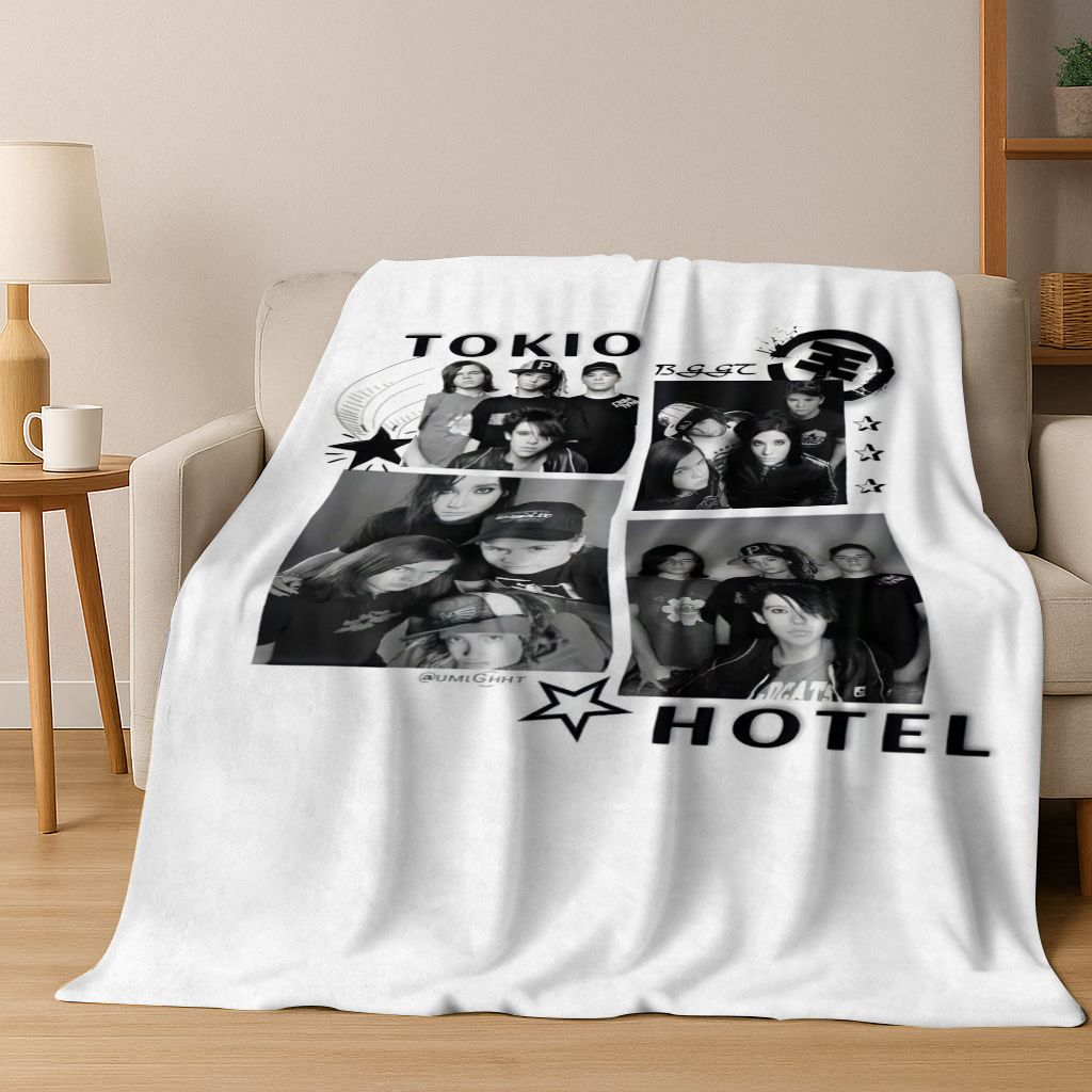 Модное Арт Фланелевое Одеяло Tokio Hotel Билл Том Каулитц, Уютное Мягкое Пледное Одеяло для Дома Спальни Кровати Дивана, Подарок