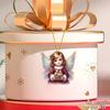 Christmas Tree Ornament with Lanyard Easy To Hang 2D Little Angel Girl Hanging Pendant Car Bag Keychain Decoration