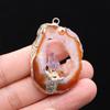 1Pc Energy Natural Agates Pendants with Amethyst, Fashion Handmade Irregular Druze Charms for Jewelry Making DIY Accessories Fit Necklaces Craft Gift