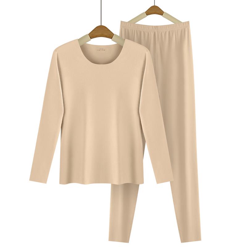 Немецкий бархатный бесшовный теплый женский термобелье комплект на осень и зиму