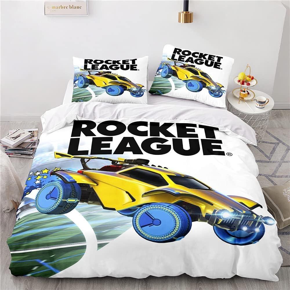 Комплект постельного белья Rocket League Покрывало односпальное двуспальное двуспальное двуспальное кровать размера King Size Car Комплект постельного белья Rocket League Детская спальня Пододеяльник