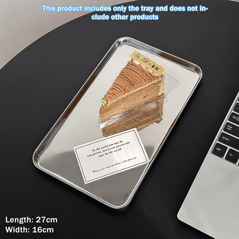 New Stainless Steel Rectangular Coffee Shop Pallet Storage Disk Net Snack Cake Dish Dining Dessert Plate Kitchen Dish Tray