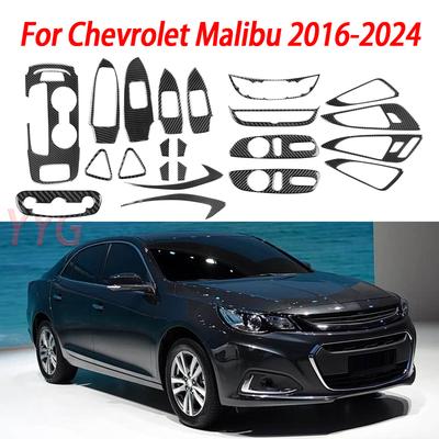 Для Chevrolet Malibu XL 2016-2024 Автомобильные Аксессуары для Интерьера Панель Держателя Стакана Рычага Переключения Передач из Углеродного Волокна Наклейка на Отделку Подъемника Окна