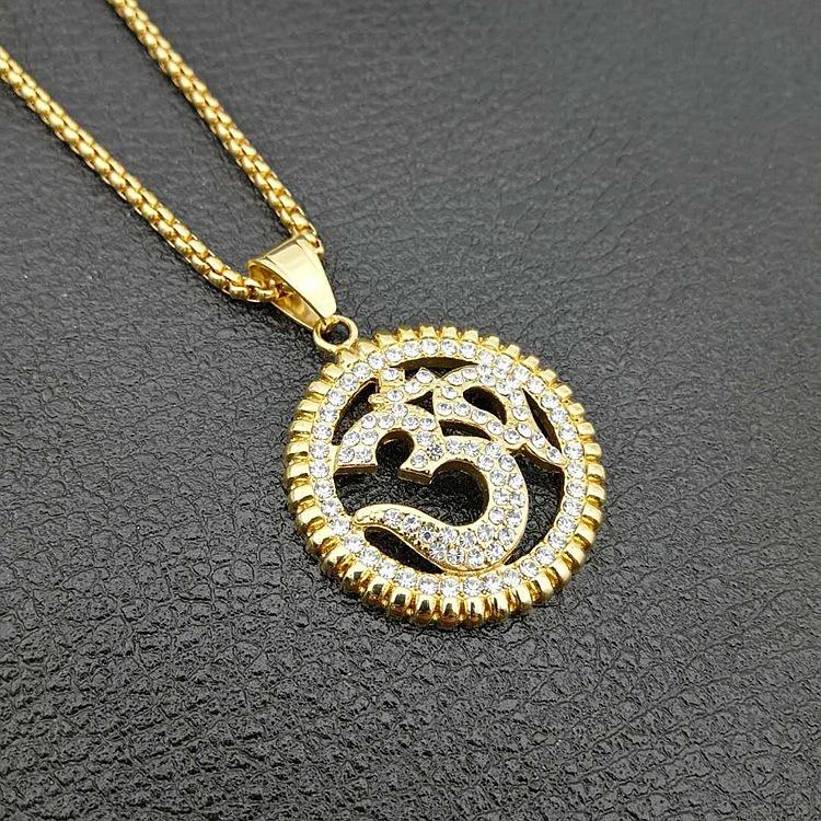 2026 Fashion Personality Party Wear Accessories, Gold-plated Diamond Symbol Pendant