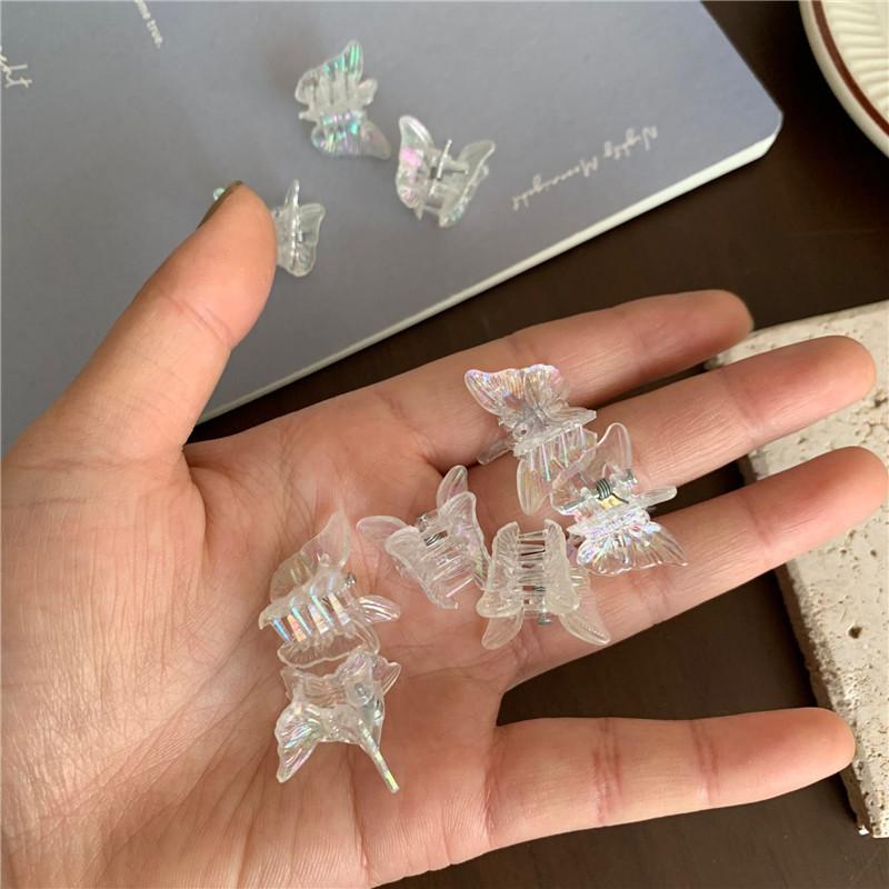 10 шт. маленькие заколки для волос в форме бабочки, прозрачные летние красочные головные уборы с бабочками, аксессуары для волос для девочек