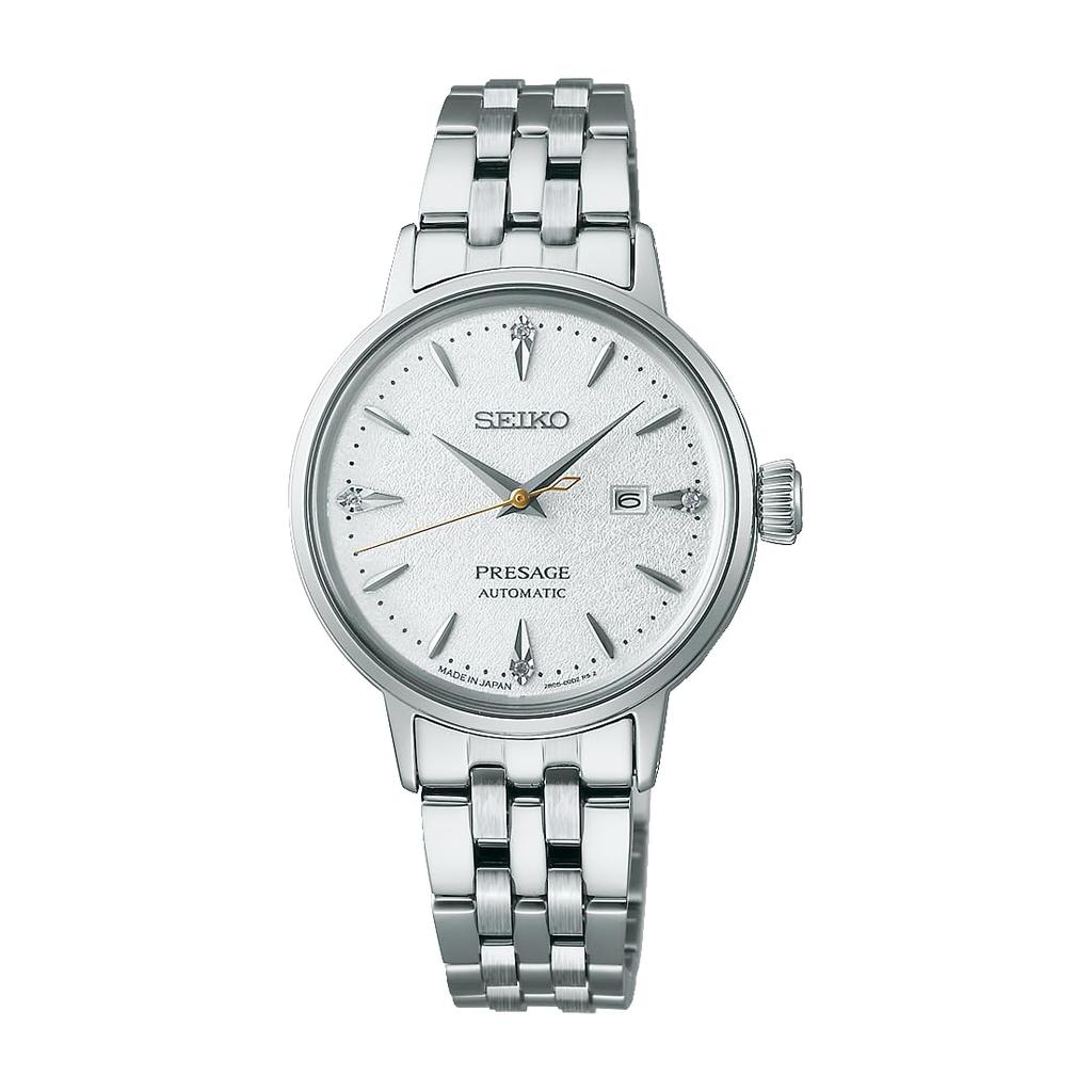 Женские часы Seiko Presage Cocktail Time 30 мм SRRW005, серебристые,