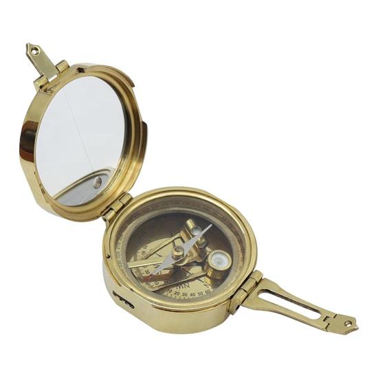 6.35 cm Brass Brunton Compass with Wooden Box Wedding, Anniversary, Birthday, Christmas Gift