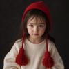 Windproof Kids Knit Cap Tassel Knitted Beanie Hat Stylish Pullover Winter Hat  Winter