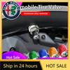 Car Stickers For Alfa Romeo 4PCS aluminium Car Badge Wheel Tire Air Valve Caps Stem Cover  For Alfa Romeo Sportiva Stelvio Giuli