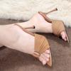 5 сандалий лето новый с открытым носком женская обувь высокое чувство острый носок шелк темперамент высокий каблук