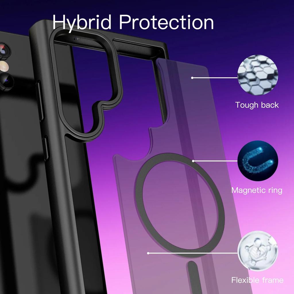 Новый матовый чехол для телефона Samsung Galaxy S24 Ultra S23 S22 Plus S20 S21 FE, полупрозрачный магнитный чехол Magsafe для беспроводной зарядки