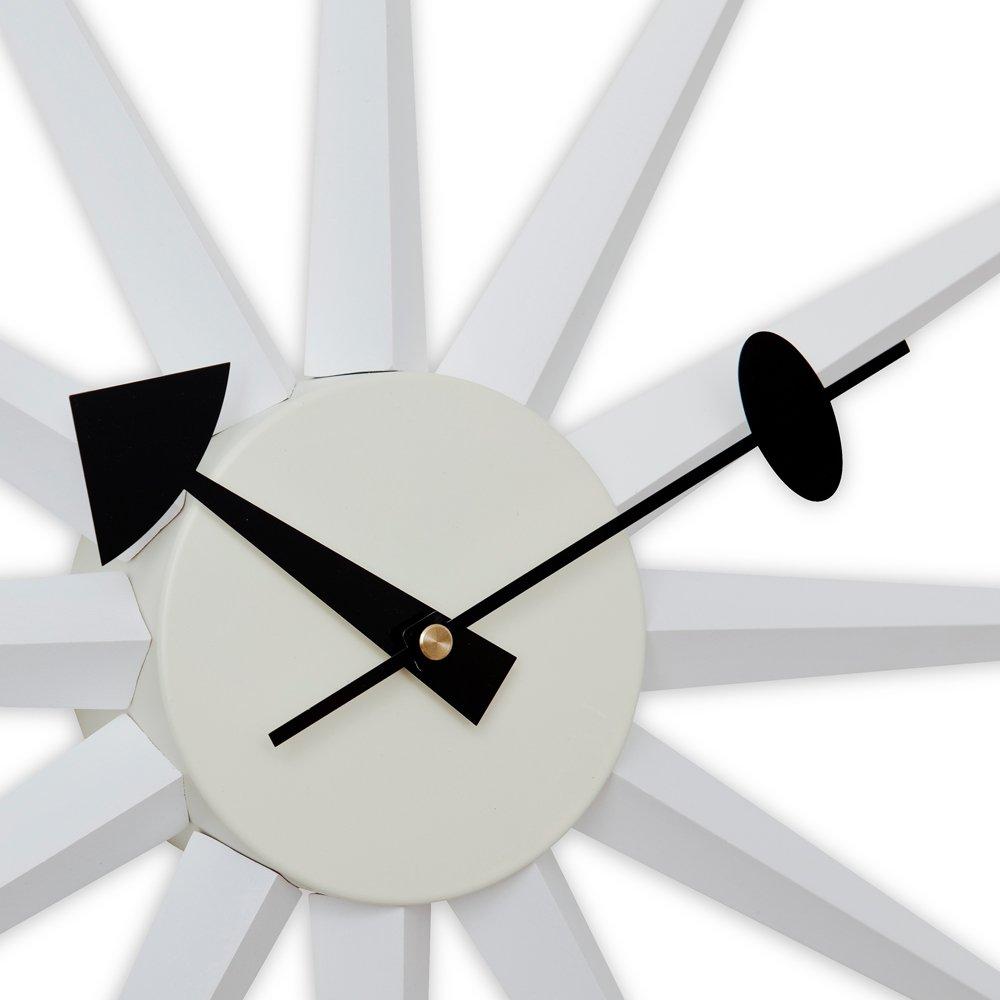 George Nelson Sunburst Clock, Nelson Clock Wall Clock (White)
