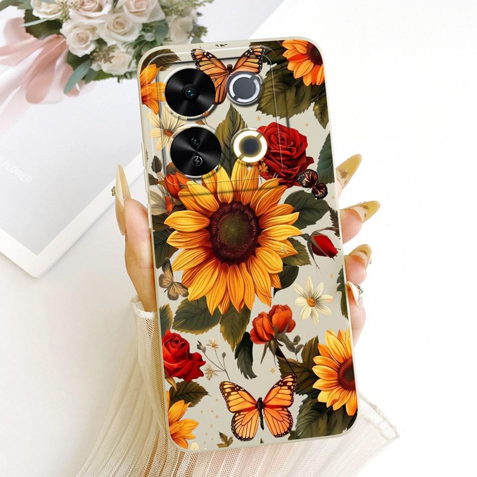 For ITEL P65 Cute Cat Flower Cartoon Phone Case For Itel P671L ItelP65 Shockproof Soft Silicone Covers Bumpers