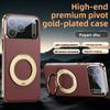 360 Rotating Magnetic Kickstand Vegan Leather Phone Case for IPhone 17 Pro Max 16 15 14 13 for Magsafe Shockproof Slim Cover