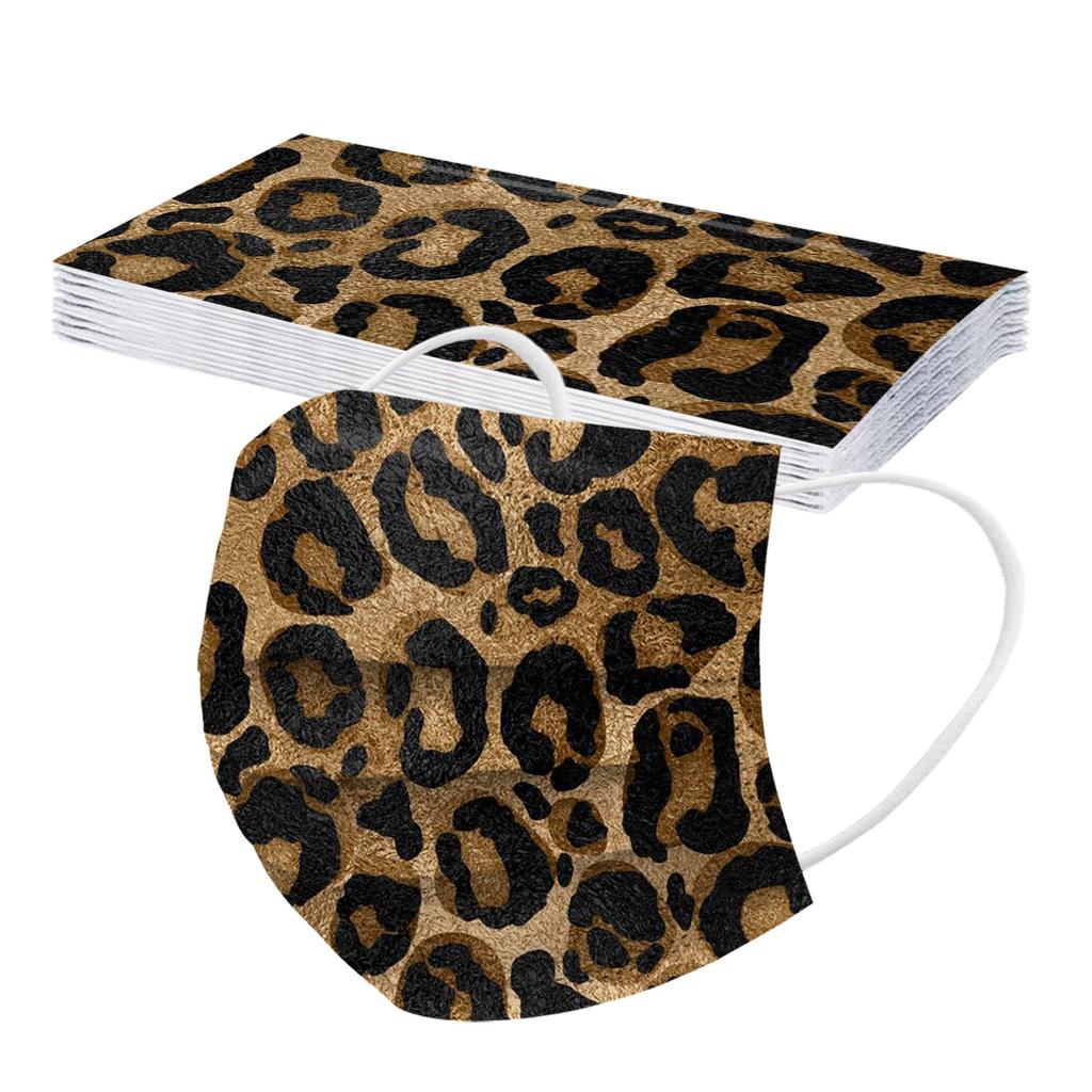 10 шт. трехслойная одноразовая пыленепроницаемая защитная маска с леопардовым принтом для взрослых