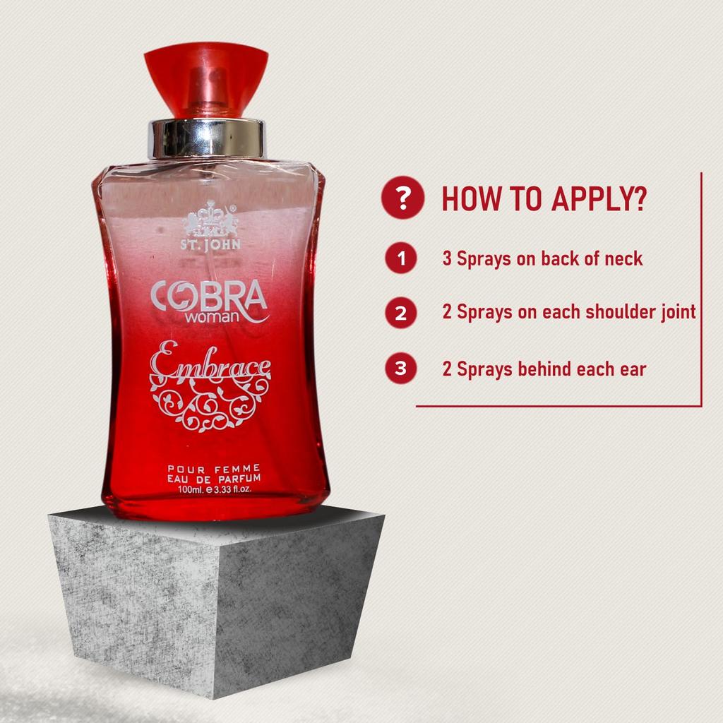 Свежие и успокаивающие женские духи, Женская парфюмерная вода, COBRA Embrace- Fresh (100 мл - упаковка 1 шт.)