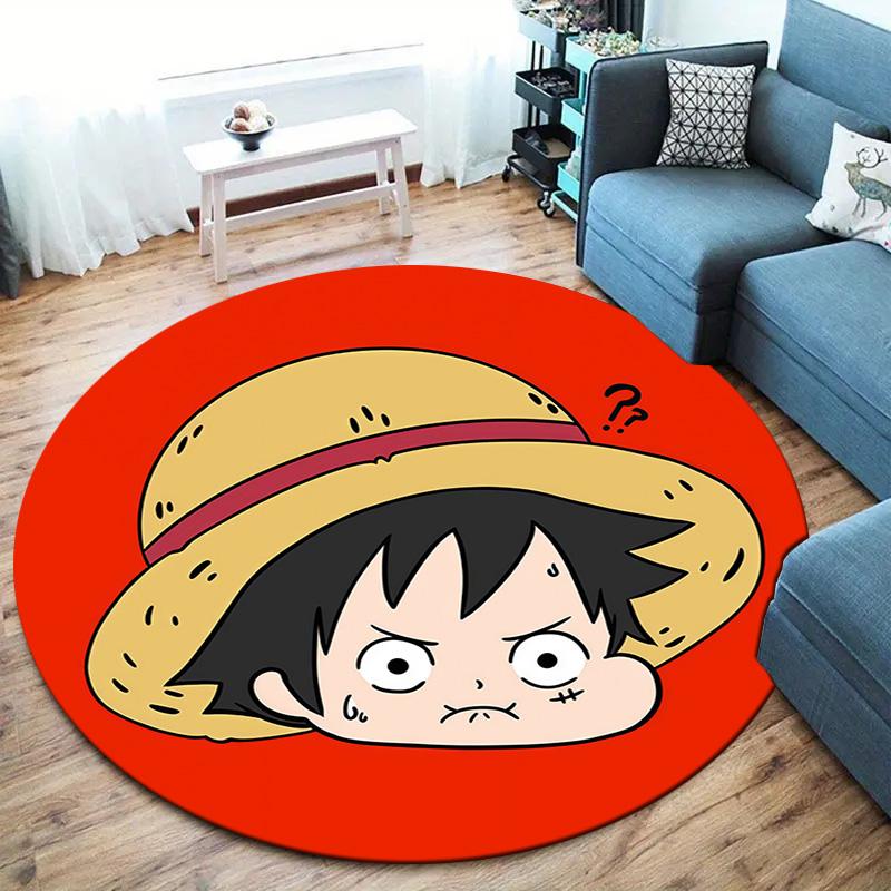 Ковер круглый с изображением Манки Д. Луффи из One Piece, ковер для гостиной, спальни, дивана, игровой комнаты, нескользящий коврик