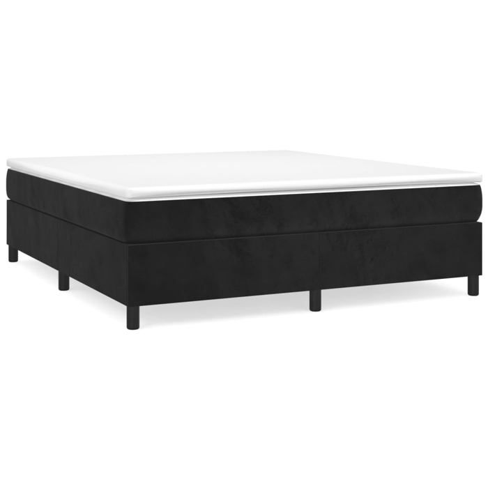 Maison Exclusive - Sommier à lattes de lit et matelas Noir 200x200 cm Velours