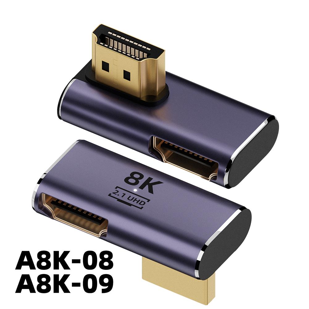 8K 60Hz 2.1 Кабель-адаптер Штекер-Розетка 48 Гбит/с Конвертер Разветвитель Поддержка 4K 120Hz Угловой/Прямой HDMI-совместимый Удлинитель для