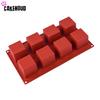 Silicone Mold 8 Holes Small Square 3D Shape Baking DIY Jelly Muffin Mousse Ice-creams Chocolate Tool