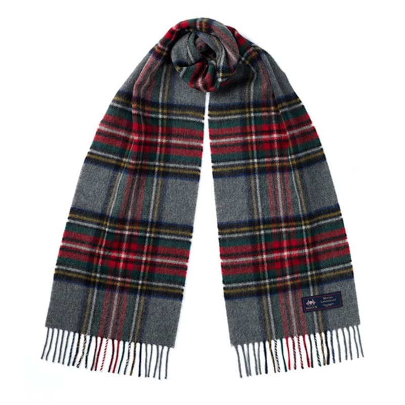 ABRAHAM MOON Шарф из мериносовой шерсти 25 см - Серый Стюарт