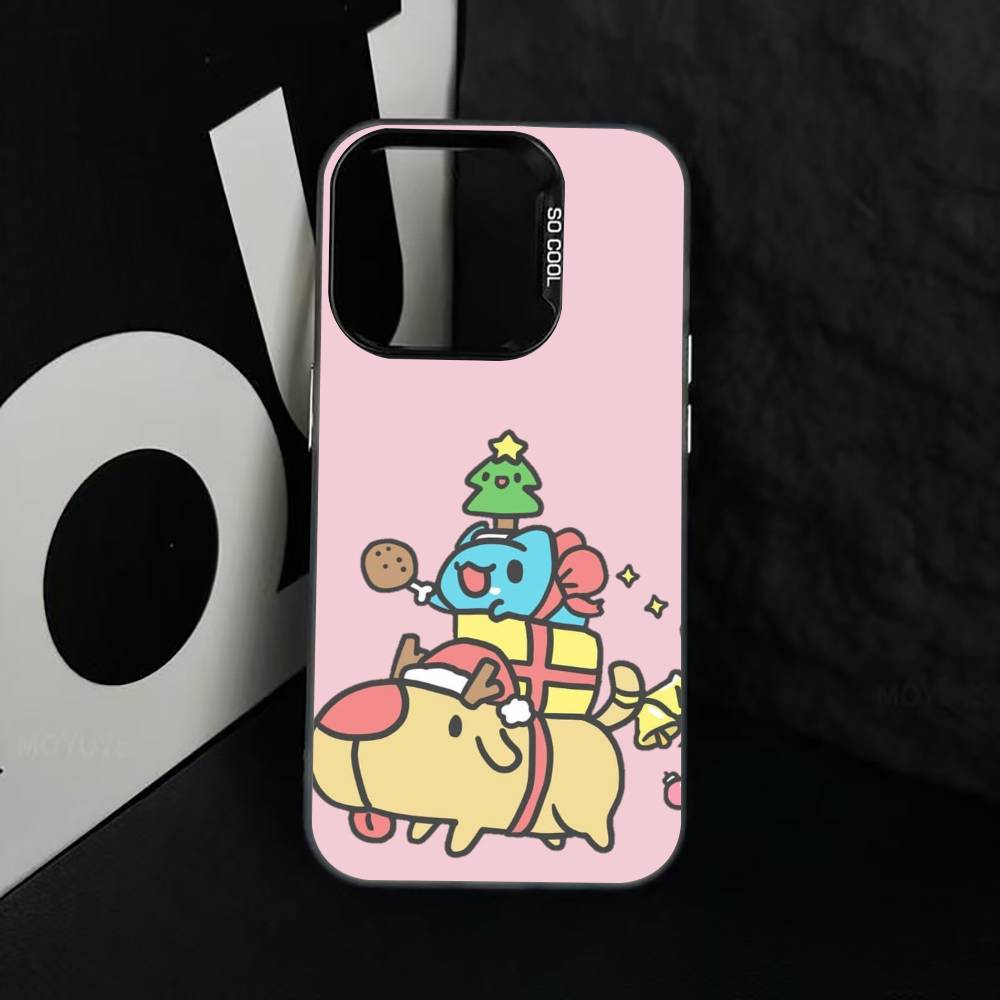 Милый чехол для телефона C-Capoo B-Bugcat для iPhone 17,16,15,14,13,12,11 Plus,Pro Max,XS, Красочный серебристый чехол для телефона Funda Cover