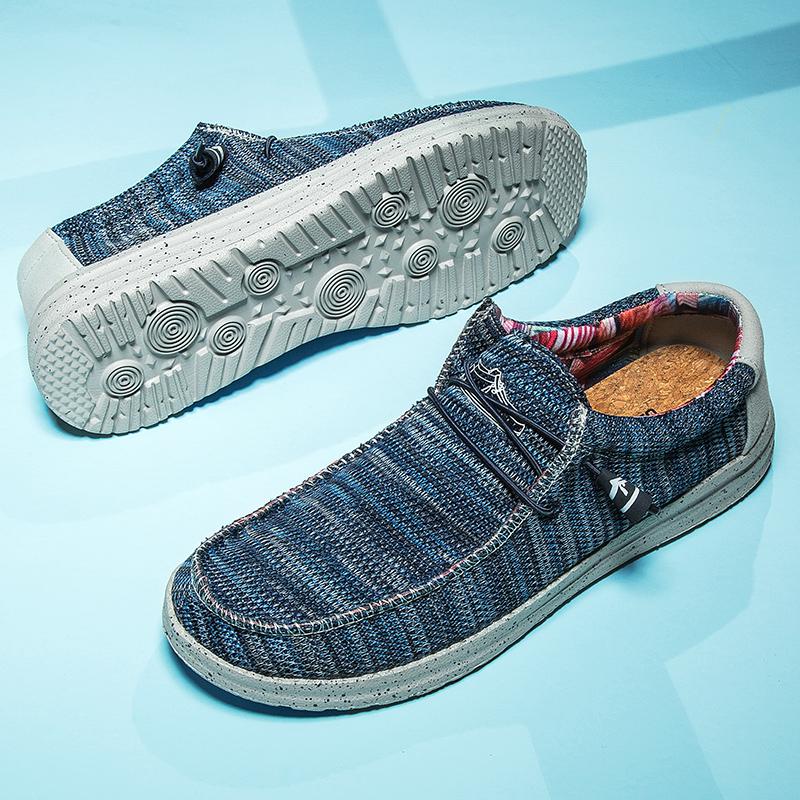 Большой размер, модная мужская парусиновая повседневная обувь, лоферы без шнуровки, обувь для вождения, мокасины, мужская обувь на плоской подошве