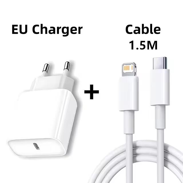 Xiaomi Быстрое зарядное устройство 20 Вт для iPhone 13 mini 12 11 pro 14 Pro Max Plus X XR XS USB Type C Кабель для быстрой зарядки Аксессуары