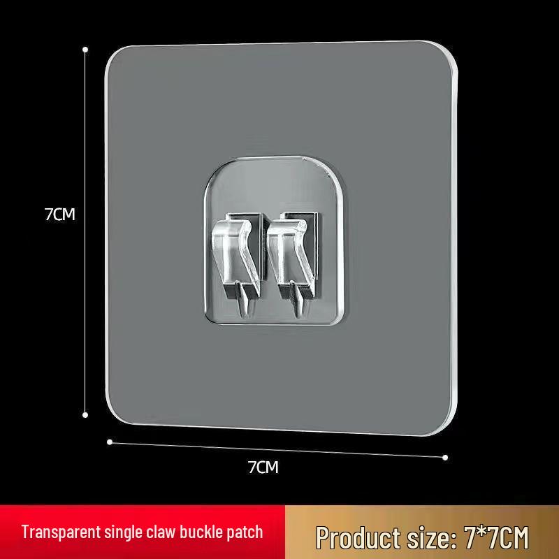 Многослойная клейкая настенная полка для хранения с прозрачными крючками для ванной комнаты