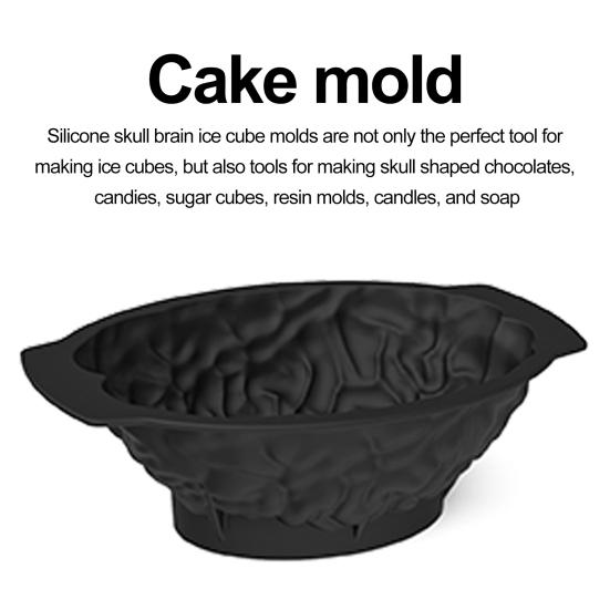 Silicone Brain Shape Mold Food Grade BPA Free Heat-Resistant Reusable 3D DIY Brain Cake Candy Dessert Mold