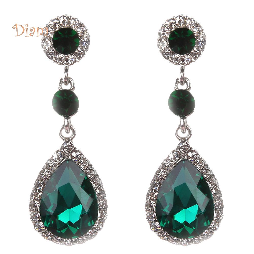 Длинные висячие серьги с горным хрусталём для торжественных мероприятий