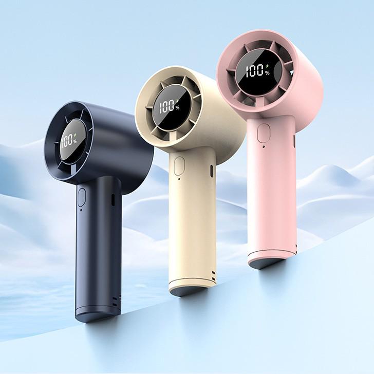 Handheld Mini Fan with 100 Gears, Digital Display, USB Charging & Phone Holder