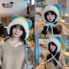 Plush Cute Cat Ear Hat Women's Winter Warm Ear Protection Pullover Hat Showing Face Small Versatile Fashion Knitted Wool Hat