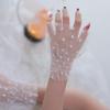 1 Pair Nail Art Heart Tulle Photo Glove Fake Pleated Cuff Manicure Photography Props Nail Tips Display Sleeve  Accessory