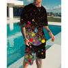 Summer Color Vortex 3D Print T-Shirts Shorts Sets Men's Tracksuits Oversized Short Sleeve T Shirt Pants Set Man Suits Clothing