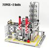 City Street View Modular Chemical Plant Factory Laboratory Model Building Blocks Toy Christmas Gift for Boy Kids