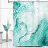 Blue Marble Shower Curtain, Modern Ombre Fabric, Abstract Chic Watercolor Design for Luxury Summer Bathroom Decor