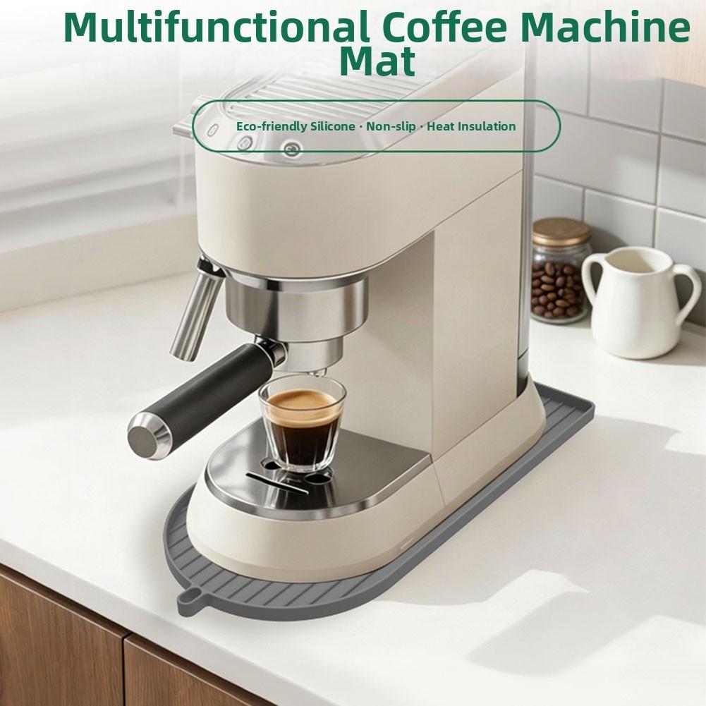 For Bar Style Silicone Coffee Machine Mat Drip Tray with Spill Containment Edge