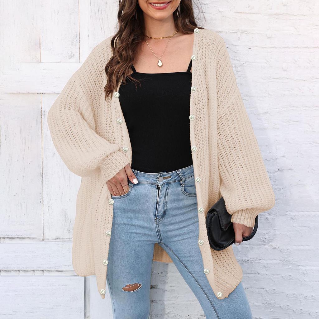 Женский толстый вязаный свитер кардиган свободный ленивый стиль повседневный свитер