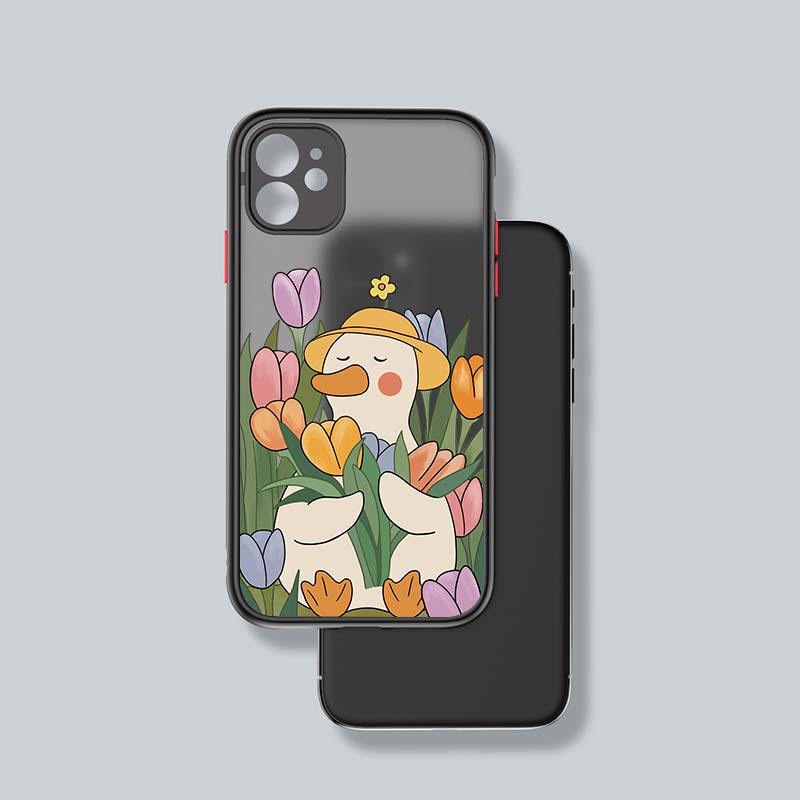 Милый чехол для телефона с утками для девочек и мальчиков для iPhone 14 13 12 11 Mini XS XR X Pro MAX 8 7 6 Plus матовый полупрозрачный чехол из ТПУ