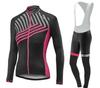 Women's Team Long-sleeved Bicycle Cycling Suit Set Spring and Autumn Breathable Ring Law Cycling Suit  Autumn Breathable Cycling Suit Set