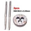 HSS M2.5 X 0.45mm Taper & Plug Tap & M2.5 X 0.45mm Die Metric Thread Right Hand